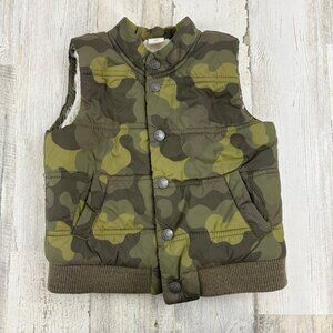 PEEK Baby Boys 6 to 12 M Green Camo Puffer Vest
